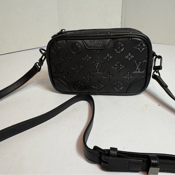 Louis Vuitton Black Embossed Monogram Crossbody Bag Leather - Picture 2 of 6